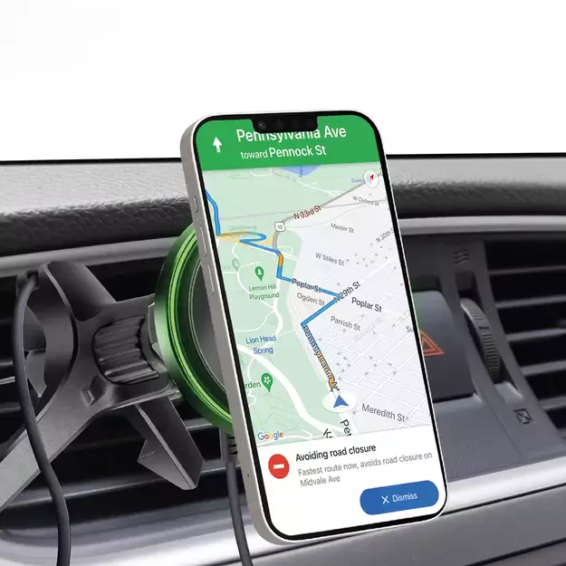 Smartphone holder with wireless charger SBS TESUPMAGWIR15W for air vent, compatible with MagSafe - black 10