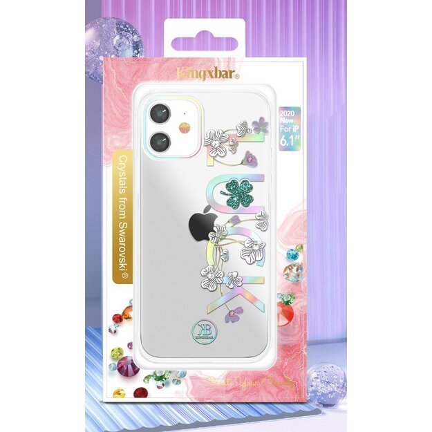 Kingxbar Lucky Series case decorated with original Swarovski crystals iPhone 12 mini transparent (Luck) 4