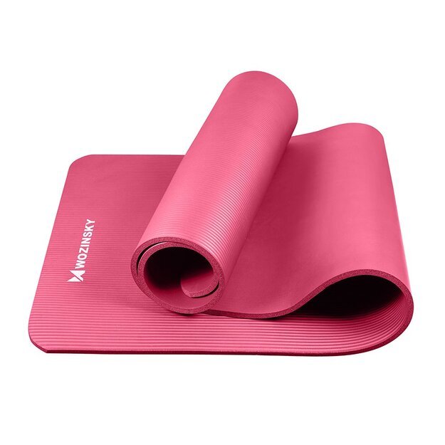 Wozinsky exercise mat 181 x 63 x 0.9 cm thick gymnastic yoga mat pink 3