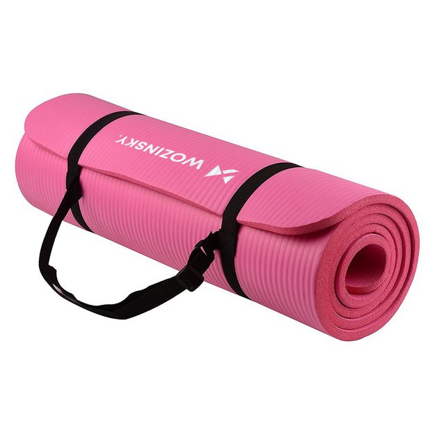 Wozinsky exercise mat 181 x 63 x 0.9 cm thick gymnastic yoga mat pink 1