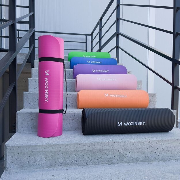 Wozinsky exercise mat 181 x 63 x 0.9 cm thick gymnastic yoga mat pink 12