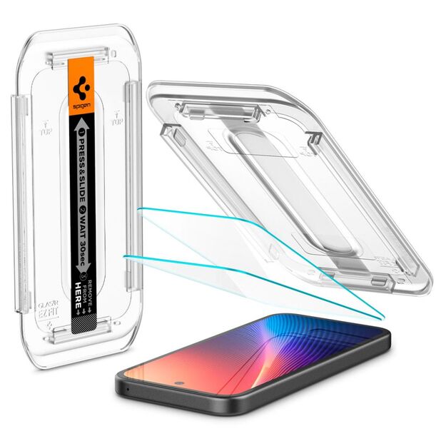 Spigen Glas.TR &quot Ez Fit&quot  Tempered Glass 2-pack for Google Pixel 9A - Clear 1