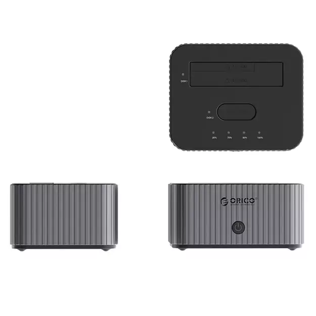 Orico IT28E-C 2-Disk Docking Station with M.2 NVME 2.5&quot /3.5 HDD/2.5&quot  SSD Clone Function - Gray 1