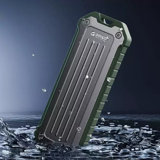 Wzmocniona kieszeń dyskowa Orico OTPX-G2 M.2 NVMe/SATA SSD USB-C 3.2 taktyczna - szaro-zielona 5