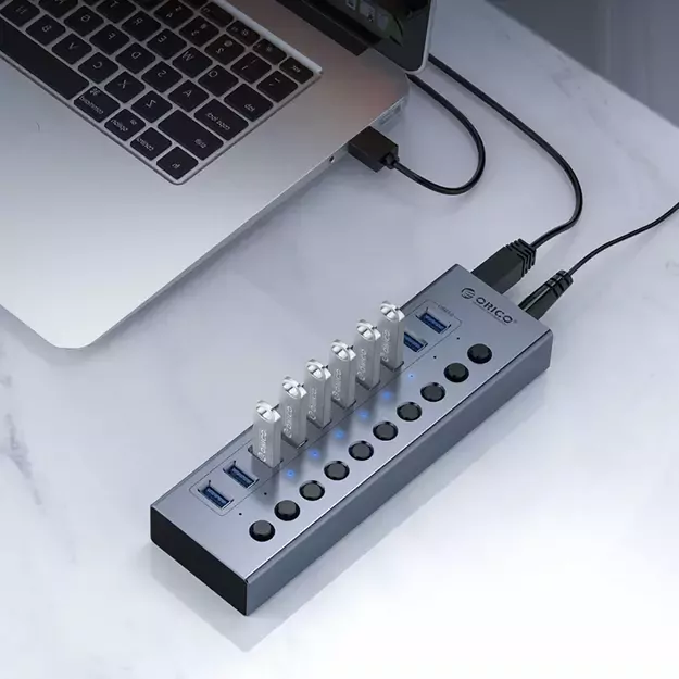 Orico BT2U3-16AB Hub 16x USB-A 3.0 with switches - gray 7