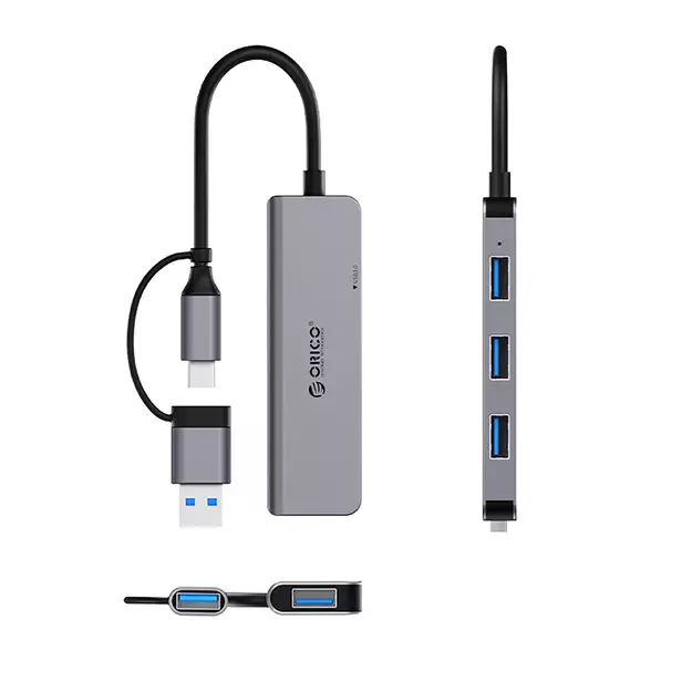 Orico YSA5-U3 USB-A/USB-C Hub Docking Station 3x USB-A 2.0 + 1x USB-A 3.0 - Gray 1