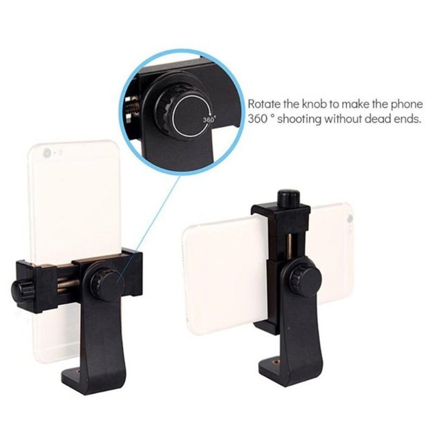 Adjustable harness for a sports camera with a rotating tripod and a phone stand 12