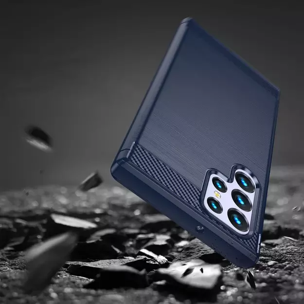 Carbon Case for Samsung Galaxy S23 Ultra flexible silicone carbon cover blue 13