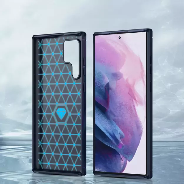 Carbon Case for Samsung Galaxy S23 Ultra flexible silicone carbon cover blue 12