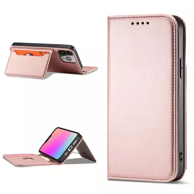 Magnet Card Case for Samsung Galaxy S23+ flip cover wallet stand pink 24