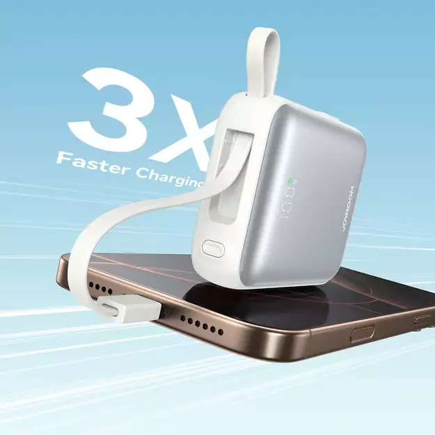 Joyroom JR-PBF27 10000mAh 22.5W Powerbank with Built-in USB-C and Lightning Cables - White 7