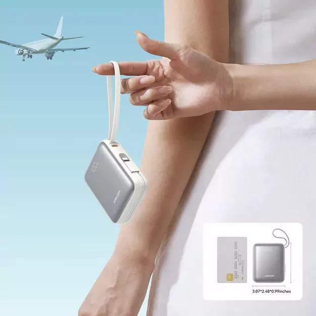 Joyroom JR-PBF27 10000mAh 22.5W Powerbank with Built-in USB-C and Lightning Cables - White 13