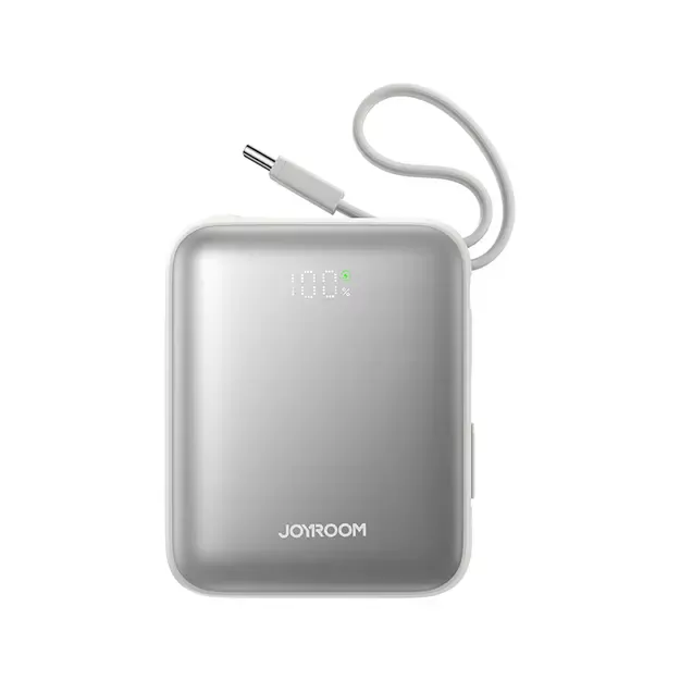 Joyroom JR-PBF27 10000mAh 22.5W Powerbank with Built-in USB-C and Lightning Cables - White 1