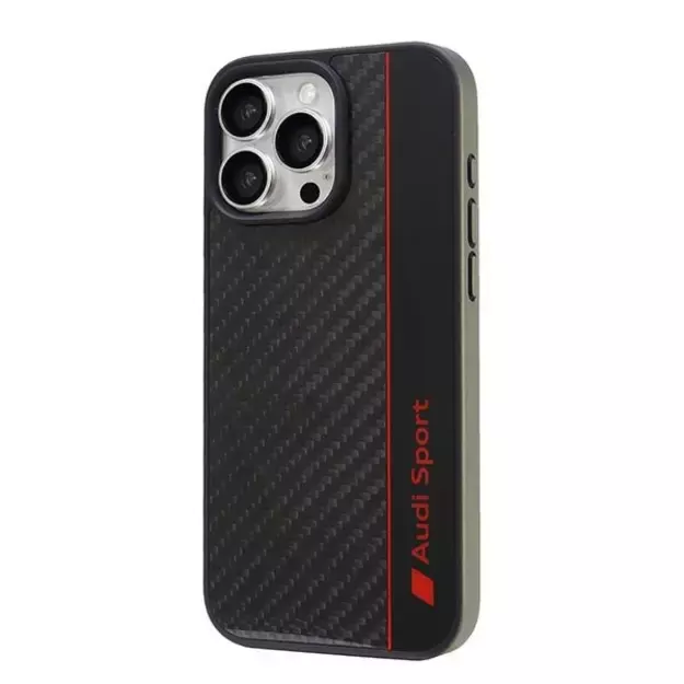Audi Carbon Fiber Stripe iPhone 16 Pro Max 6.9&quot  black hardcase AUS-TPUPCIP16PM-R8/D1-BK 9