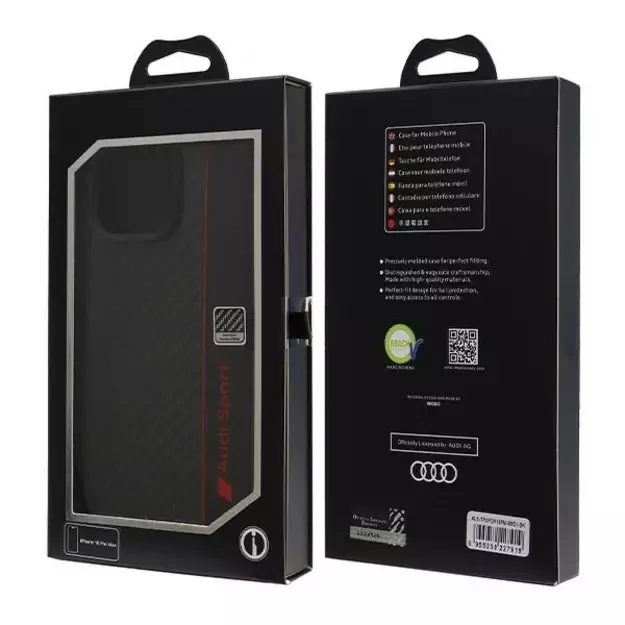 Audi Carbon Fiber Stripe iPhone 16 Pro Max 6.9&quot  black hardcase AUS-TPUPCIP16PM-R8/D1-BK 12