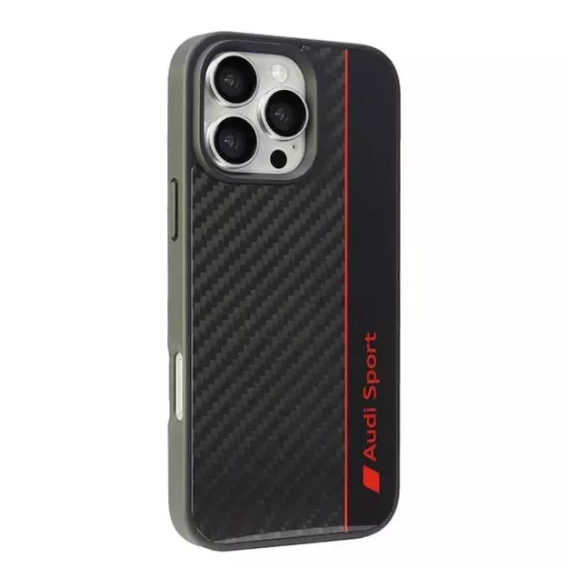 Audi Carbon Fiber Stripe iPhone 16 Pro Max 6.9&quot  black hardcase AUS-TPUPCIP16PM-R8/D1-BK 8