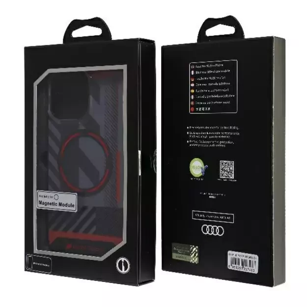 Audi IML Sport MagSafe Case iPhone 14 Pro Max 6.7&quot  black/black hardcase AU-IMLMIP14PM-RSQ/D2-BK 12