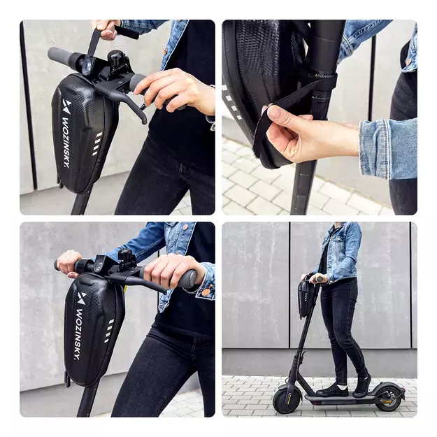 Wozinsky waterproof scooter handlebar bag 3l handlebar bag black (WSB4BK) 7