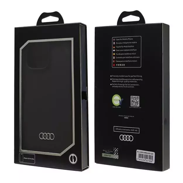 Audi Silicone Case iPhone 16 Pro Max 6.9&quot  black/black hardcase AU-LSRIP16PM-Q3/D1-BK 6