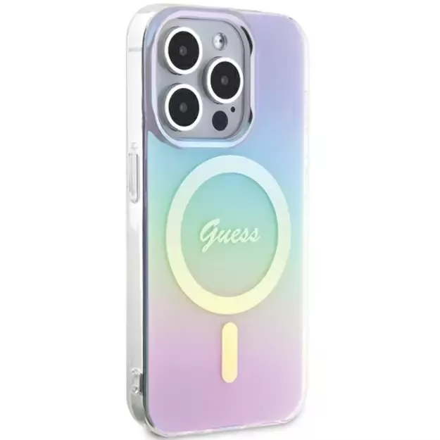 Guess GUHMP15XHITSU iPhone 15 Pro Max 6.7&quot  purple/purple hardcase IML Iridescent MagSafe 3