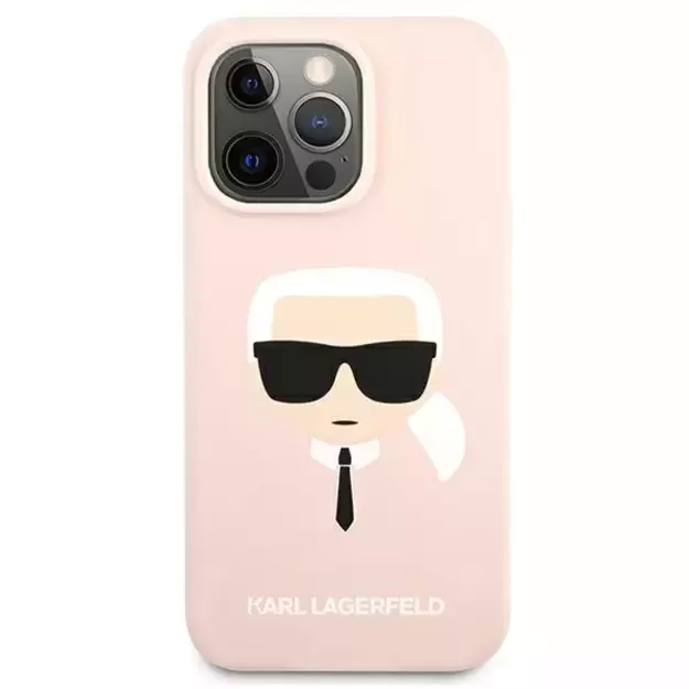 Karl Lagerfeld Silicone Karl`s Head Case for iPhone 13 Pro Max 6.7&quot  - Light Pink 2