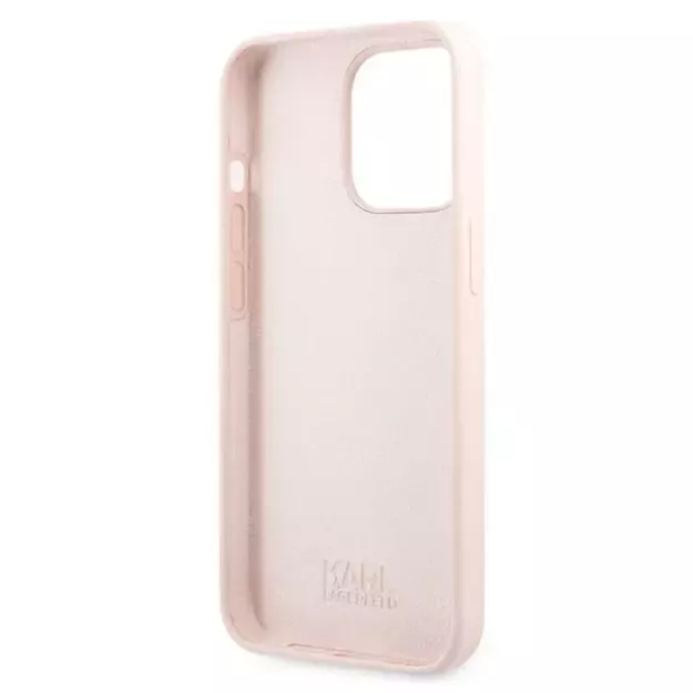 Karl Lagerfeld Silicone Karl`s Head Case for iPhone 13 Pro Max 6.7&quot  - Light Pink 6