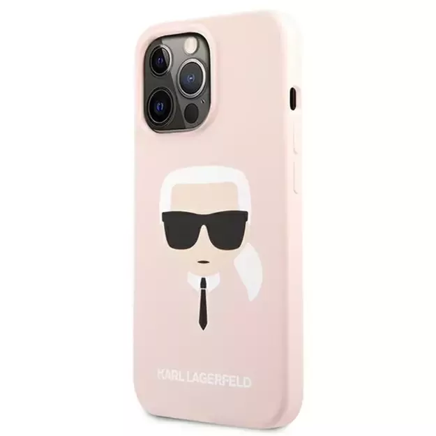 Karl Lagerfeld Silicone Karl`s Head Case for iPhone 13 Pro Max 6.7&quot  - Light Pink 1