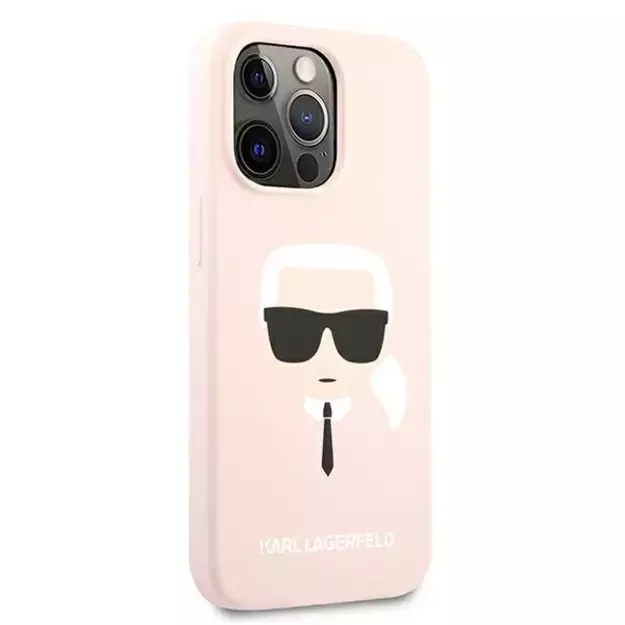 Karl Lagerfeld Silicone Karl`s Head Case for iPhone 13 Pro Max 6.7&quot  - Light Pink 3