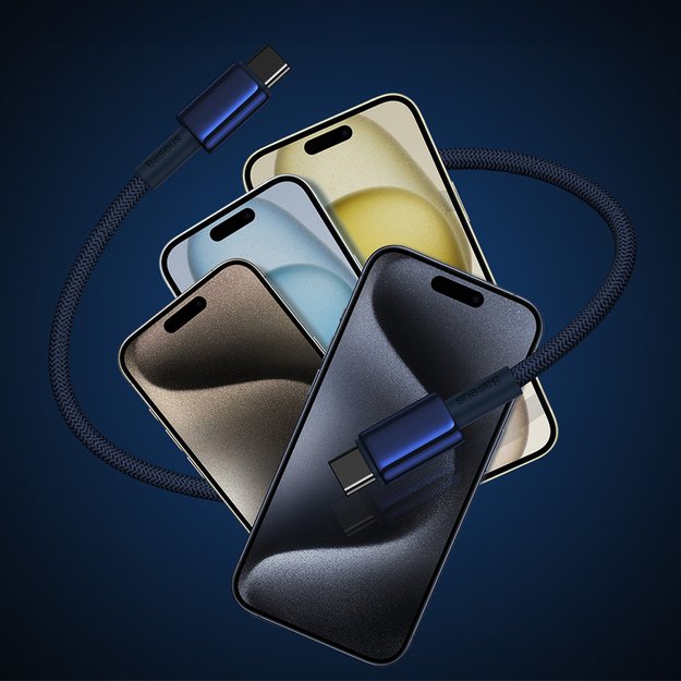 Baseus Tungsten Gold USB-C / USB-C 100W Cable 1m - Navy Blue 8