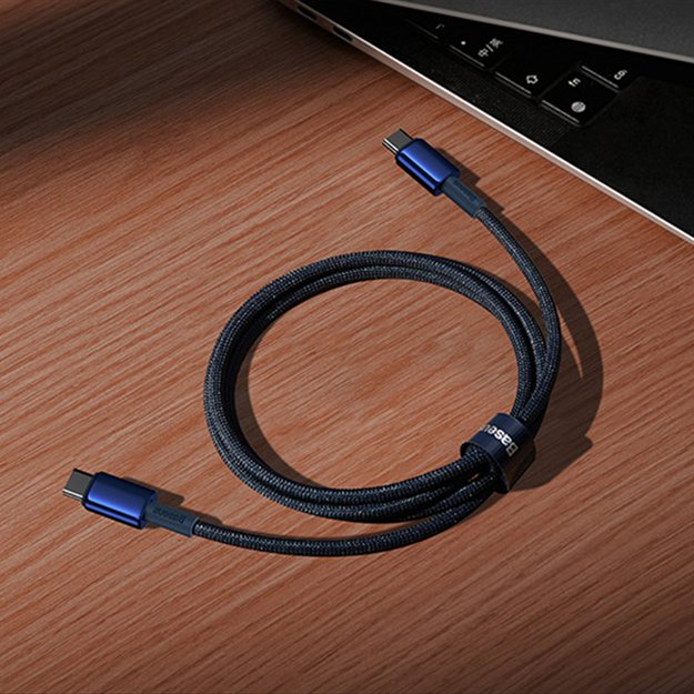Baseus Tungsten Gold USB-C / USB-C 100W Cable 1m - Navy Blue 13