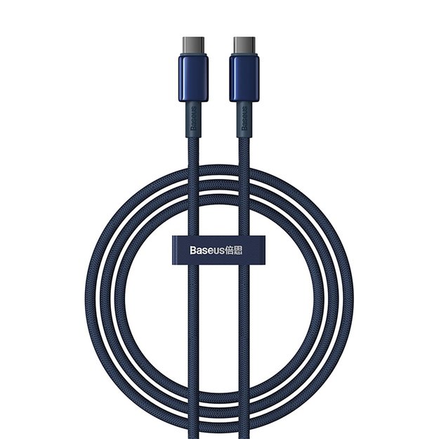 Baseus Tungsten Gold USB-C / USB-C 100W Cable 1m - Navy Blue