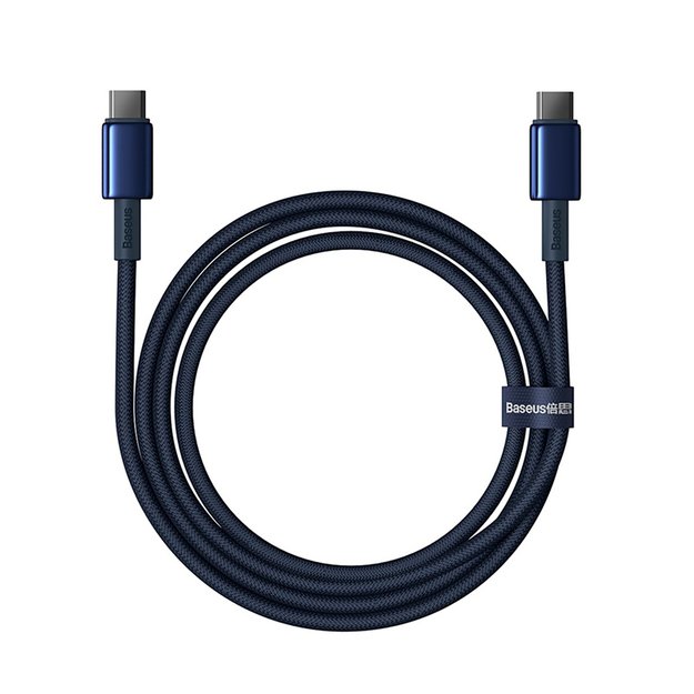 Baseus Tungsten Gold USB-C / USB-C 100W Cable 1m - Navy Blue 4