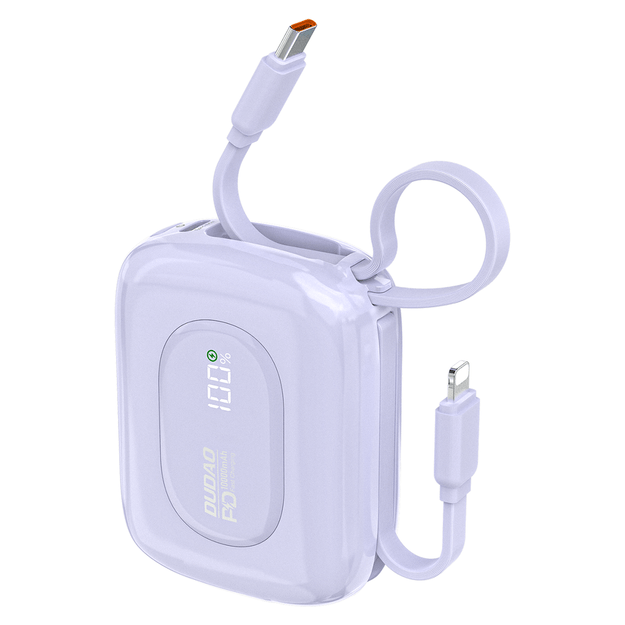 Dudao K32 22.5W 10000 mAh Powerbank with Built-in USB-C/ Lightning Cable - Purple