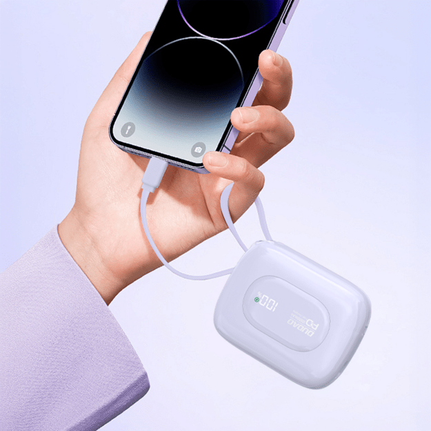 Dudao K32 22.5W 10000 mAh Powerbank with Built-in USB-C/ Lightning Cable - Purple 1