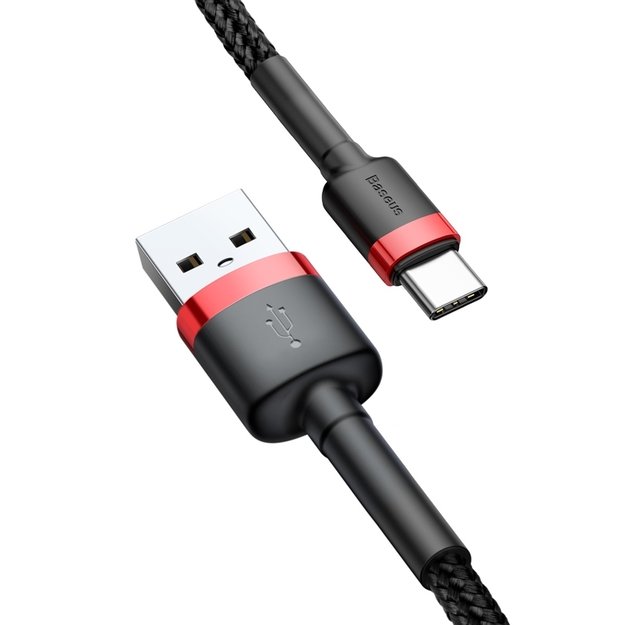 Baseus Cafule USB-A / USB-C QC 3.0 3A Cable 1 m - Black and Red 6