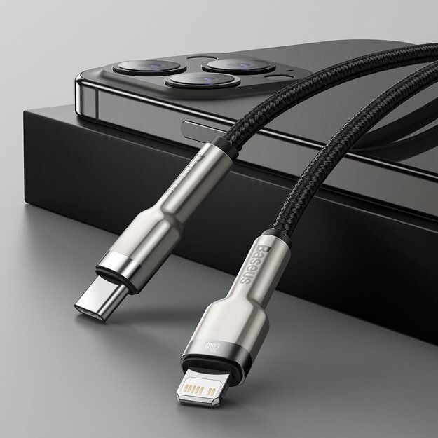 Baseus Cafule Series Metal Data USB-C / Lightning 20W PD cable 1 m - black 10