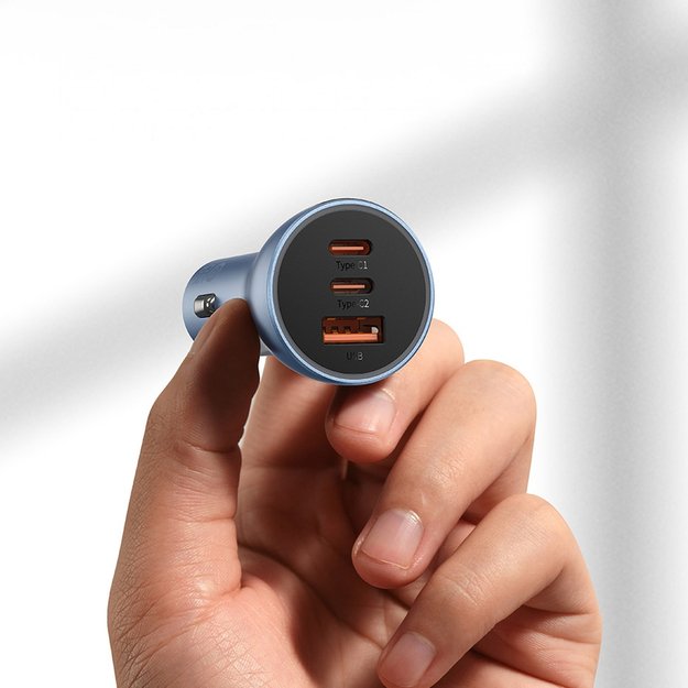 Baseus Golden Contactor Pro car charger USB-A + 2x USB-C 65W dark gray (CGJP010013) 11