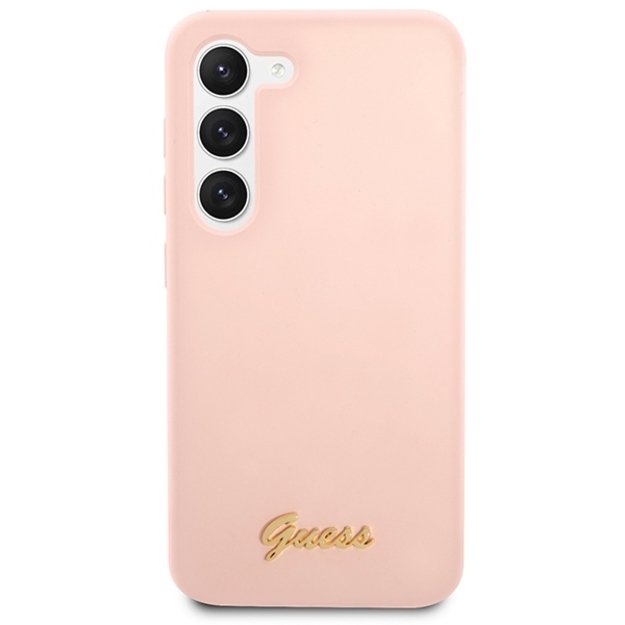 Guess GUHCS23MLSLMGPP S23+ S916 pink/pink hardcase Silicone Script Metal Logo 2