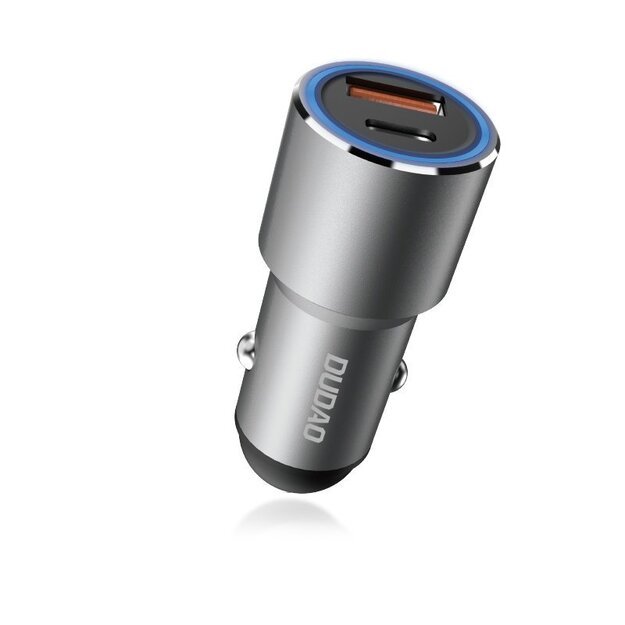 Dudao USB / USB Car Charger Type C Power Delivery Quick Charge 22.5 W Gray (R4PQ) 2