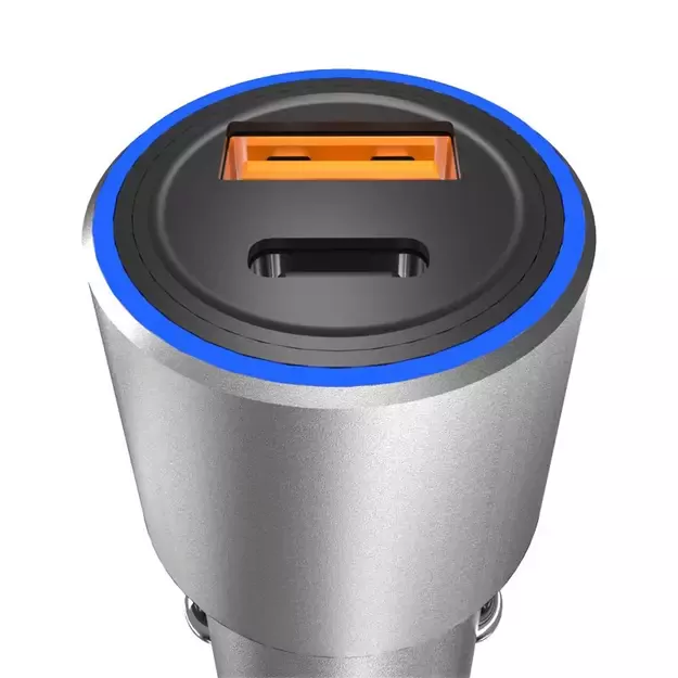 Dudao USB / USB Car Charger Type C Power Delivery Quick Charge 22.5 W Gray (R4PQ) 5