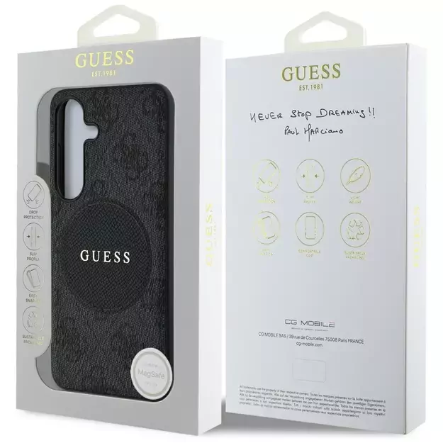 Guess 4G Round Patch Classic Logo MagSafe case for Samsung Galaxy S25 black 14