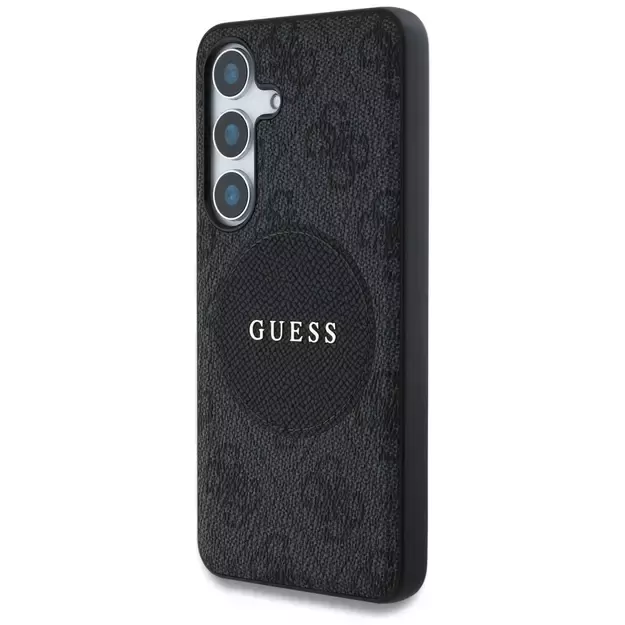 Guess 4G Round Patch Classic Logo MagSafe case for Samsung Galaxy S25 black 8