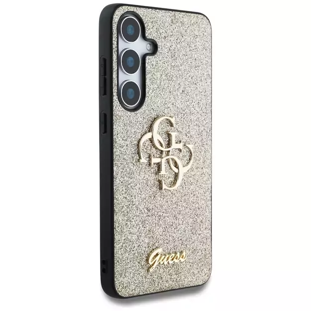 Guess Fixed Glitter Big 4G Metal Logo case for Samsung Galaxy S25 Plus gold 3