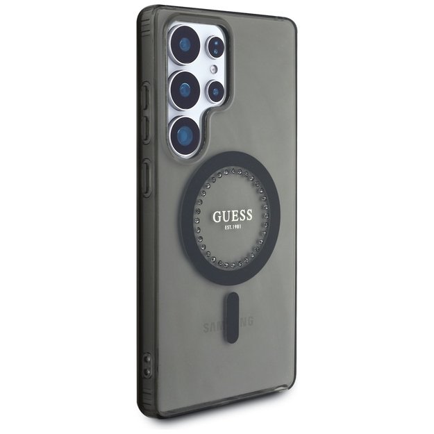 Guess Rhinestones Printed Classic Logo MagSafe Samsung Galaxy S25 Ultra case black 7