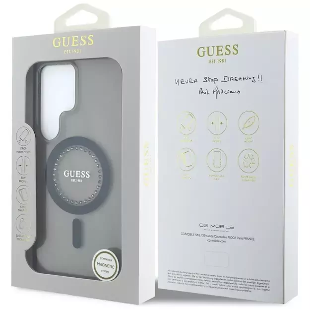 Guess Rhinestones Printed Classic Logo MagSafe Samsung Galaxy S25 Ultra case black 14