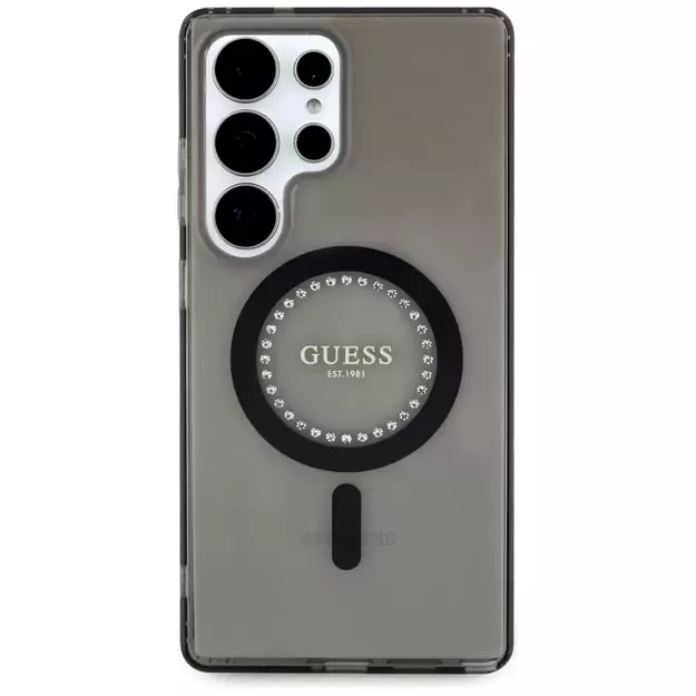 Guess Rhinestones Printed Classic Logo MagSafe Samsung Galaxy S25 Ultra case black 9