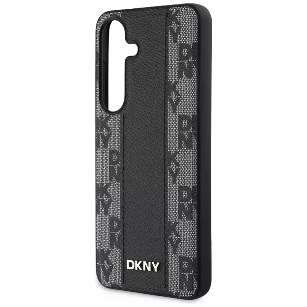 DKNY Leather Checkered Pattern MagSafe Case for Samsung Galaxy S25 Black 5