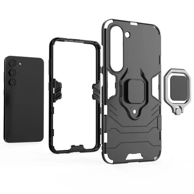 Ring Armor case for Samsung Galaxy S23 armored cover magnetic holder ring black 25