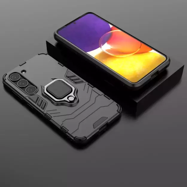 Ring Armor case for Samsung Galaxy S23 armored cover magnetic holder ring black 28