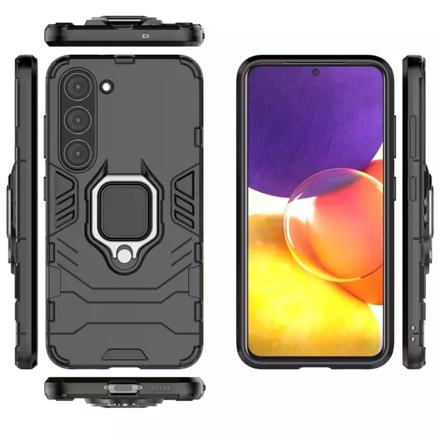 Ring Armor case for Samsung Galaxy S23 armored cover magnetic holder ring black 27